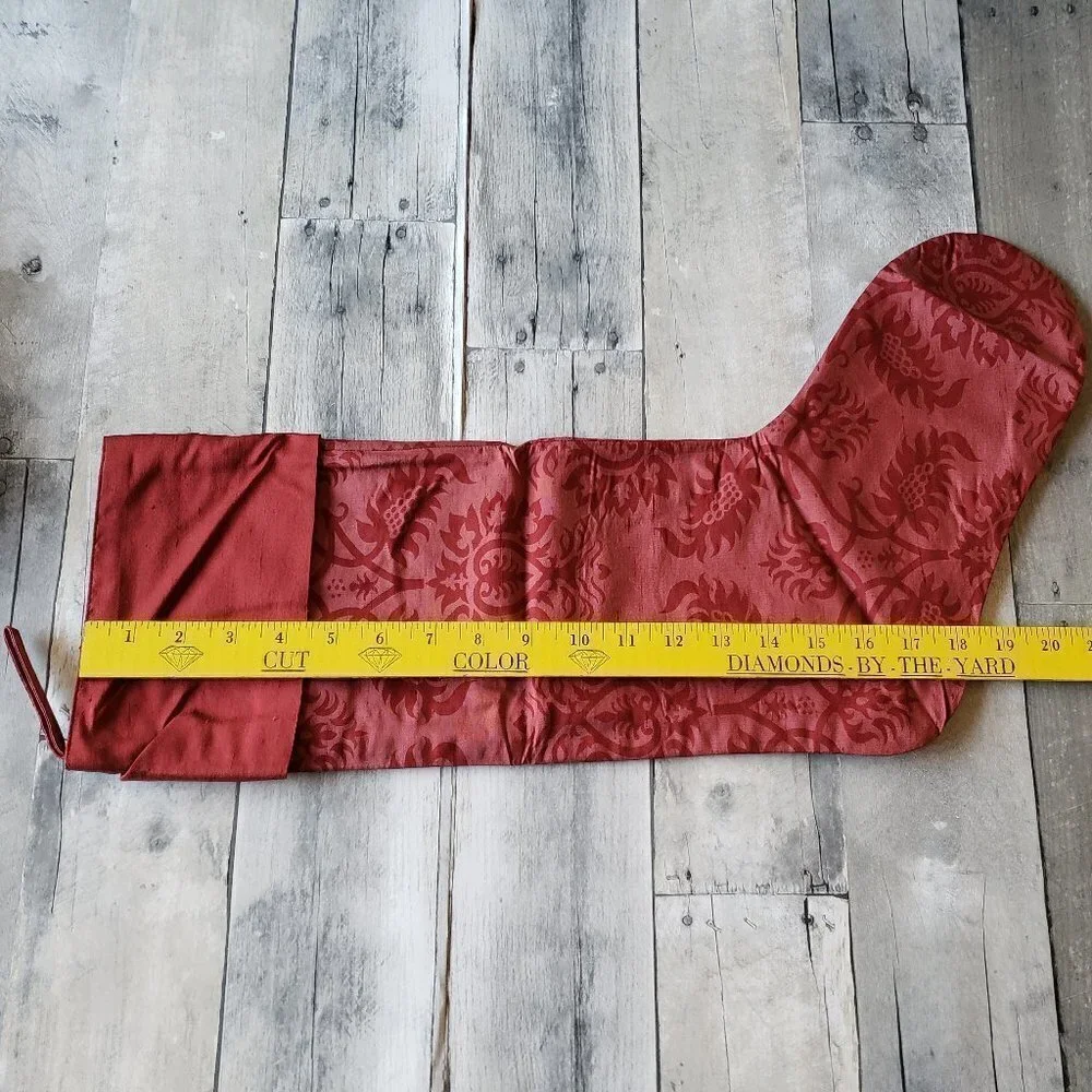 Restoration Hardware (set of 2) Red Thai Silk Christmas Stockings